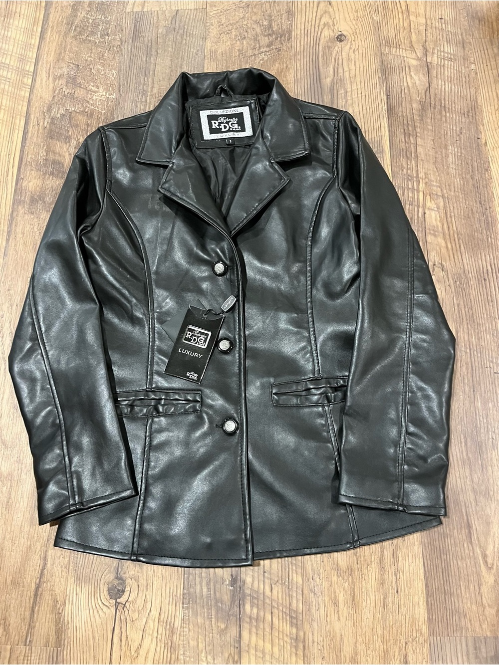 Women's Black Leather Jacket Size Small